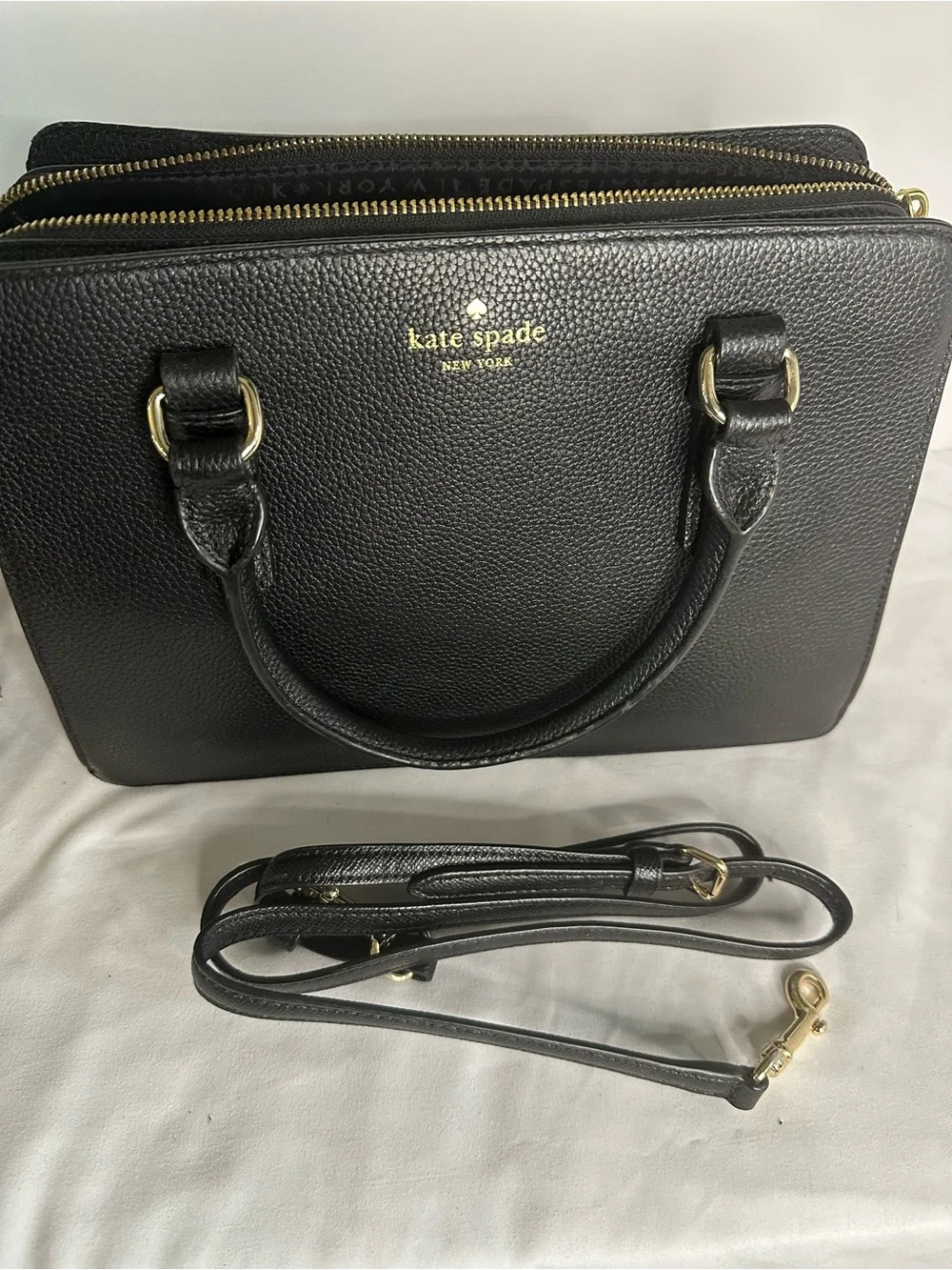 Kate Spade Mulberry Street Lise Black Pebbled Leather Top-Handle Satchel